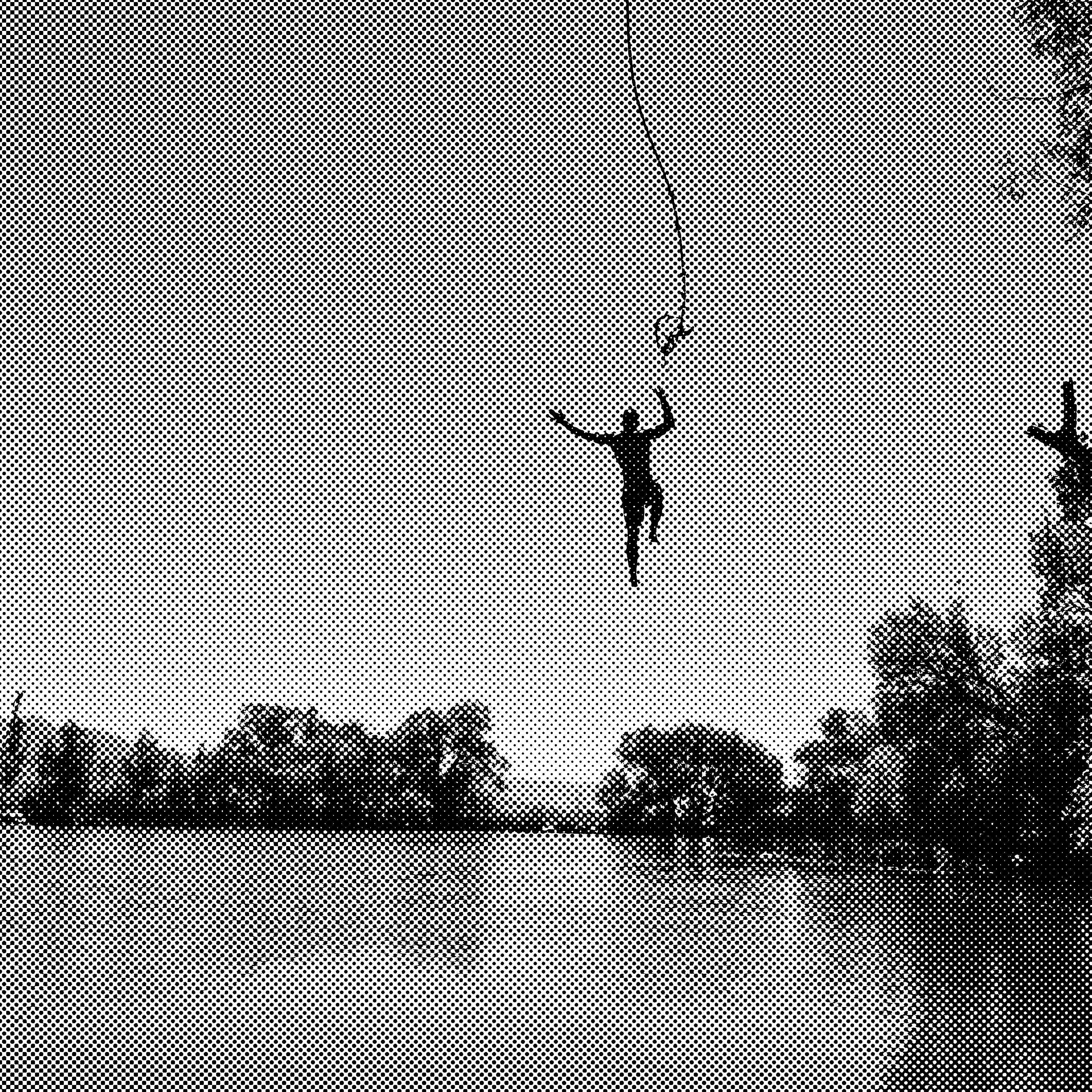 A person making a huge jump into a lake off a rope swing